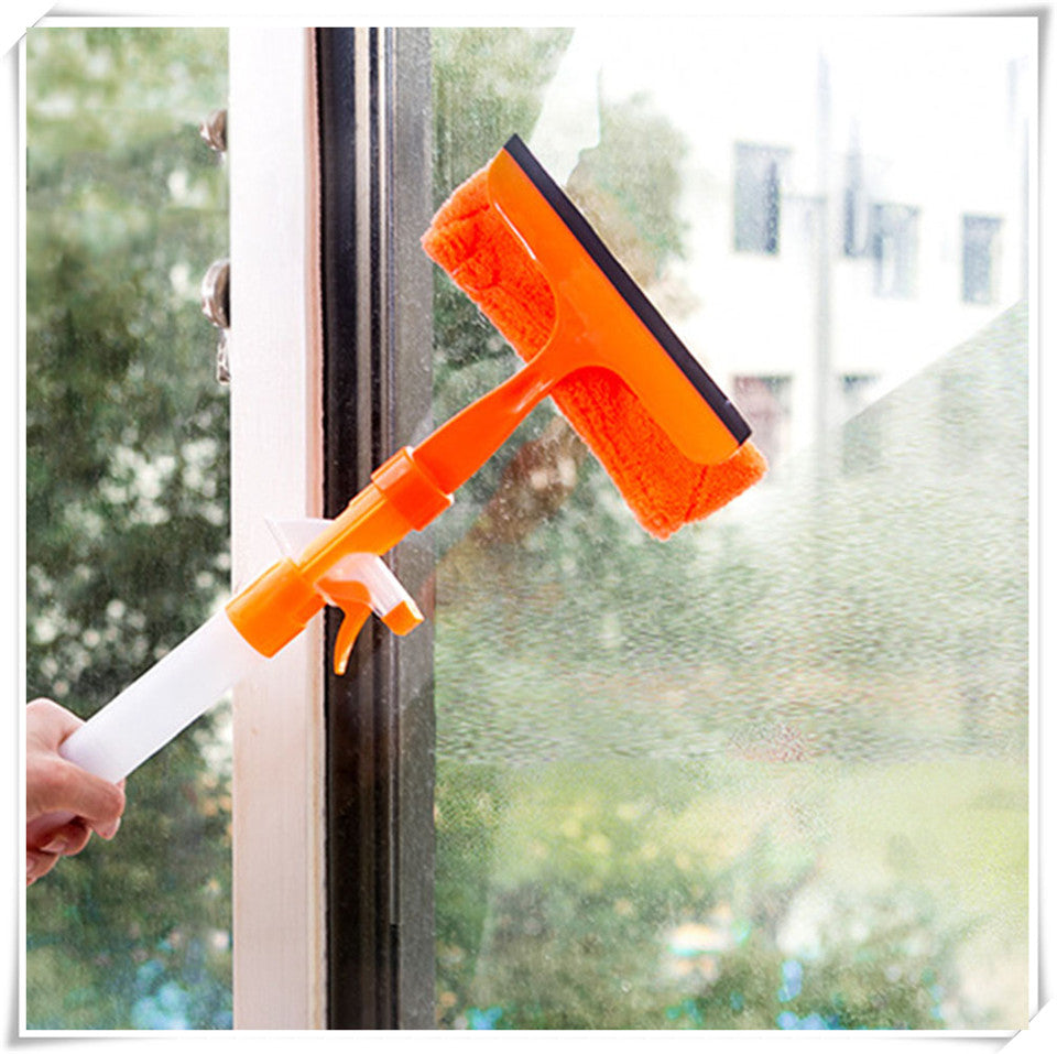 Multi-functional integrated high-rise window glass wiper both sides can spray water cleaning glass wiper cleaner